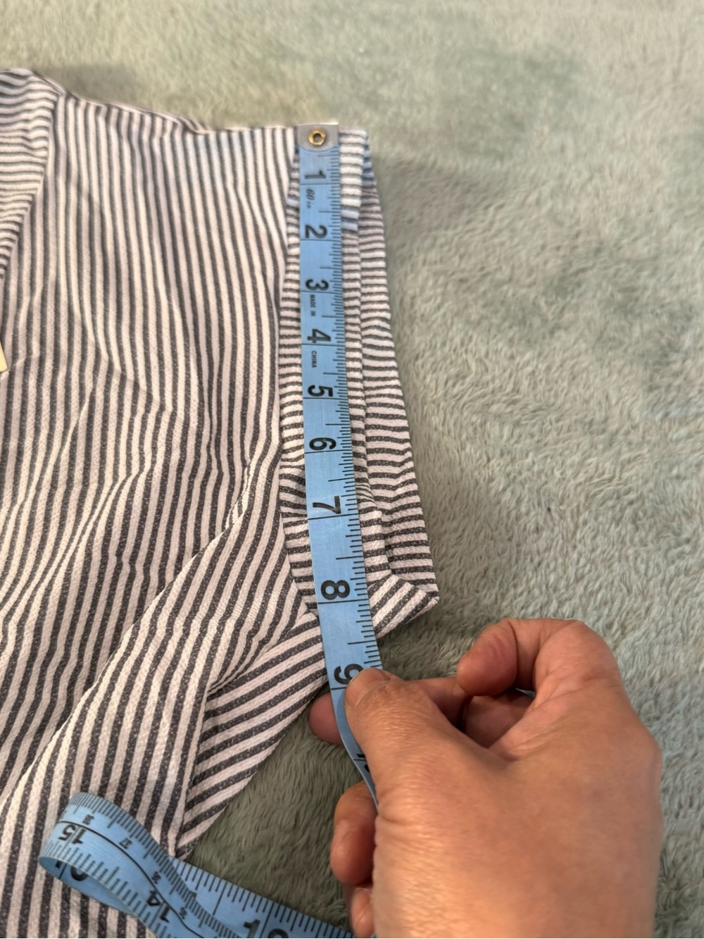 Monteau Los Angeles Peplum Blouse XL Blue White Striped NWT Flutter Sleeve - Picture 10 of 12